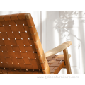 MALAND WOVEN LEATHER ARM CHAIR